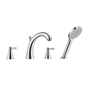 Luxury Shower System Brass cUPC Chrome 8&quot; 4 Hole Lavatory Sa Side Mounted Bathtub Faucet with Handheld Shower Ceiling