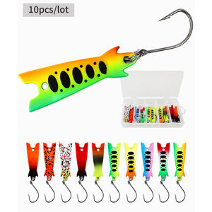 Kit <span class=keywords><strong>de</strong></span> 10 leurres micro courbés pour <span class=keywords><strong>la</strong></span> pêche à <span class=keywords><strong>la</strong></span> <span class=keywords><strong>truite</strong></span>, leurres <span class=keywords><strong>de</strong></span> pêche en courant, avec hameçons simples et tranchants pour eau douce - Product Image 1
