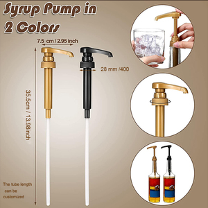 Bomba de sirope de café, bomba de sirope negro para botellas de <span class=keywords><strong>750</strong></span> ml, compatible con botella de bomba Torani, dasinci, Jordan - Product Image 3