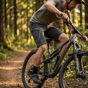 GIVFREE <span class=keywords><strong>Pantaloncini</strong></span> da Ciclismo da Uomo Elastici a Mezza Gamba in Maglia, con Pannello Sella Rinforzato, Tasche Cargo Pre-Pieghevoli per <span class=keywords><strong>MTB</strong></span>, Riflettenti a 360° - Product Image 2