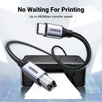 UGREEN Câble d'imprimante USB B à USB C Câble MIDI USB C Câble d'imprimante tressé en silicone et nylon de 3 pieds pour MacBook Pro/Air