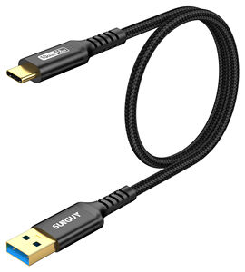 Cable de Carga Rápida USB 3.0 Tipo-A a Tipo-C SUNGUY, Material Trenzado Flexible, Ecológico, Longitud de 1M/2M/3M, MOQ Pequeño - Product Image 1