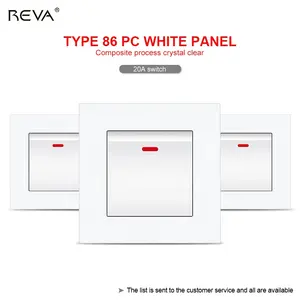 Yüksek güç 20A kavisli çerçeve anahtarı beyaz klima klima egzoz fanı REVA İngiliz Hong Kong soket panel