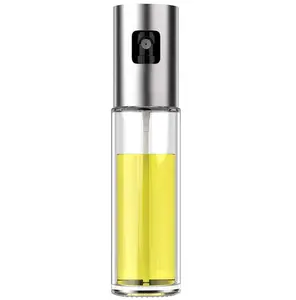 Edelstahl SteeFood-Qualität Olivenöl Glasflasche Sprayer 100ML Öl sprüh flasche Zum Grillen, Backen Küche Speiseöl flasche