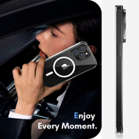 Coque arrière transparente en TPU PC avec chargement sans fil pour iPhone 17 Pro, étui de téléphone magnétique antichoc pour iPhone 17 Pro Max