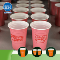 Herbruikbare, recyclebare PP wegwerpbeker voor koude dranken (16 oz), bubble tea, fruitthee, koffie, zwart, enkelwandig, UV-bestendig plastic.