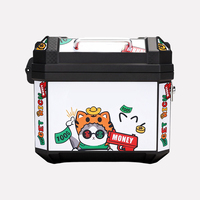 MOXINGKE Boîte de rangement pour moto et véhicule électrique de haute qualité 45L en PP, motif de dessin animé, boîte de rangement pour casque, boîte à bagages verrouillable