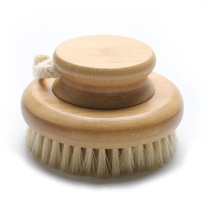 Prix de gros bambou bain corps brosse éponge épurateur massage douche brosses sisal rond bain brosse - Product Image 6