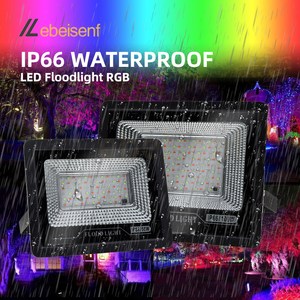 Ngoài trời cảnh quan vườn IP66 không thấm nước vỏ nhôm <span class=keywords><strong>Led</strong></span> <span class=keywords><strong>RGB</strong></span> đèn pha 100W 50W AC 220V EU AU cắm với <span class=keywords><strong>IR</strong></span> không dây từ xa - Product Image 2