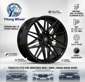 Jantes forgées en aluminium 6061-T6 à 5 branches argentées de 19, 20, 21, 22, 23 pouces, entraxes 5x112 5x130 pour <span class=keywords><strong>Mercedes</strong></span> Benz BMW Range Rover <span class=keywords><strong>Sport</strong></span> - Product Image 1