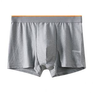 Calzoncillos bóxer para hombre 100% algodón, de punto, de tiro medio, transpirables, antibacterianos, con diseño de cintura de seda de leche - Product Image 2