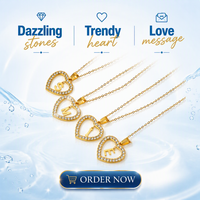 Collier tendance style Ins en acier inoxydable avec chaîne en bambou, pendentif 26 lettres, collier initial en forme de cœur avec strass et cristal