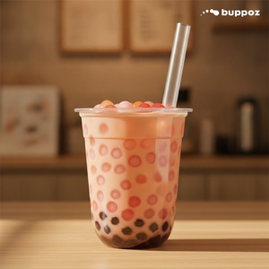 Té de burbujas enlatado con jugo de durazno y fresa - Product Image 3