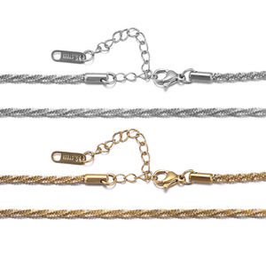 Collier en acier inoxydable motif ciel étoilé, 2,0 mm, 405 cm, forme en U, pour femme, cadeau - Product Image 5