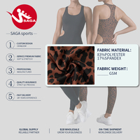 Combinaison de yoga respirante à imprimé léopard, séchage rapide, rembourrée, nouvelle collection, marque privée