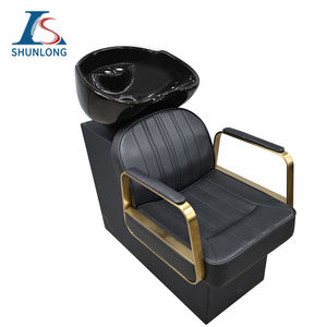 Venta caliente de muebles de barbería de buena calidad para la venta de equipos de peluquería Silla de champú con marco dorado - Product Image 2