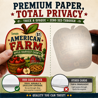 Cartes à tirer personnalisées en forme de pomme, en carton premium, découpées à l'emporte-pièce, impression et conception gratuites pour événements de collect de fonds