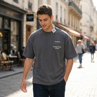 T-shirt personnalisé 250 g/m² 100 % coton pour homme, uni, épaules tombantes, écologique, fabricant de vêtements de Guangzhou, vente en gros