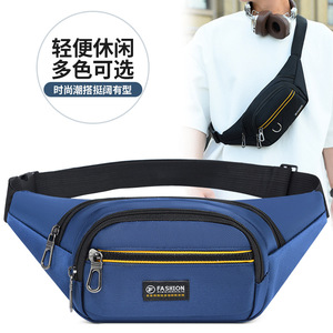 FASHION Men's Waist Bag Oxford Cloth Waterproof Gray Business Commuting Bag - Product Image 4