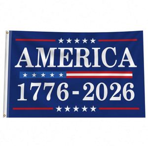 Hot Sell Eco-Friendly Double Sided Polyester 250 Years Blue American <b>Flag</b> 3x5 Ft for Anniversary Patriotic Design <b>Flags</b> - Product Image 1