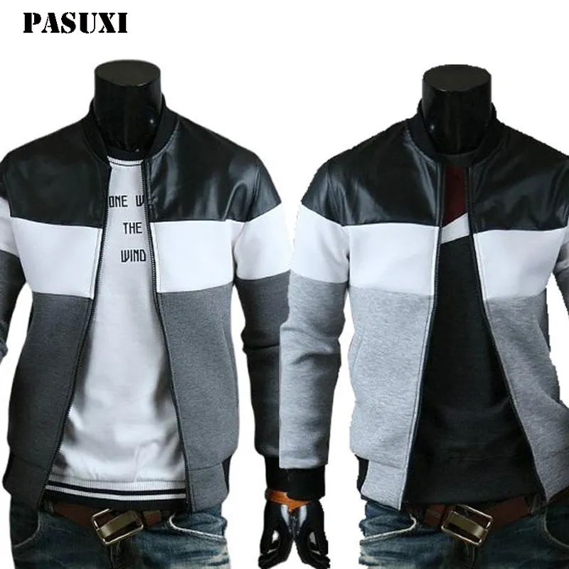 PASUXI Hot Sale Mens Spring And Autumn Clothes Casual Stitching Plus Size Designer Fashion Jackets