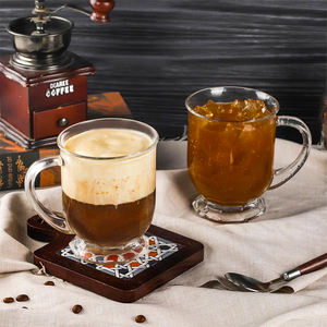 Surdimensionné 480/640ml INS <span class=keywords><strong>Gulu</strong></span> grande bouche tasse Style coréen anti-dérapant large Base verre café thé bière tasses avec poignée - Product Image 2