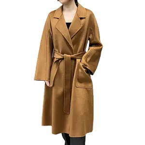 Cappotto invernale con ondulazione dell'acqua cappotto in Cashmere Double face in lana moda donna