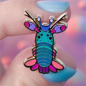 Fabrica barato de fábrica personalizado <span class=keywords><strong>Mantis</strong></span> Camarón Mini acuario recuerdo esmalte duro pines buen Pin de Metal para regalo de venta - Product Image 6