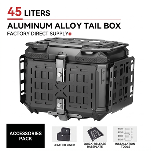 Bauletto Moto in Alluminio con Doppio Blocco, Design <span class=keywords><strong>Mecha</strong></span>, 36L/45L/56L/65L, Nero, Antiurto, Antipolvere, per Avventura - Product Image 1