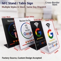 Tarjeta NFC 215 programable con código QR para reseñas de Google, soporte de mesa NFC para exhibición de reseñas de Google, tarjeta flexible con soporte de marca.