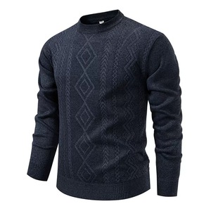 Maglione da <span class=keywords><strong>Uomo</strong></span> con <span class=keywords><strong>Collo</strong></span> Rotondo Foderato in Pile, Maniche Lunghe, Vestibilità Regolare, Caldo Pullover Casual, Strato Base in Maglia, Vendita all'Ingrosso - Product Image 1