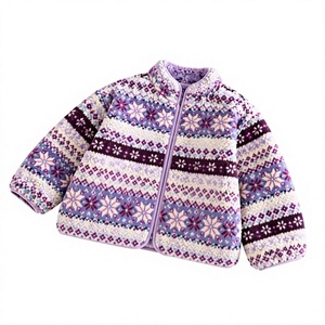 Girls Double-sided Velvet Jacquard <b>Coat</b> Cartoon Zip-up <b>Winter</b> Outerwear Korean Style Short <b>Coat</b> - Product Image 2