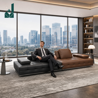 Ensemble de canapés de luxe pour salon d'hôtel commercial, en cuir pleine fleur, personnalisable, modulaire en L, moderne, pour penthouse, nouveauté