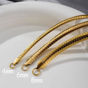 Collar de Moda de Acero Inoxidable 316L Personalizado, Chapado en Oro PVD de 14K y 18K, Gargantilla de Cadena de Serpiente para Mujer - Product Image 3