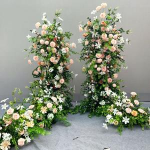 Hilera de Plantas Verdes LEDA, Rosas Decorativas para Bodas, Hilera de Hortensias para Pasillo de Escenario, para el Día de San Valentín y Bodas - Product Image 1