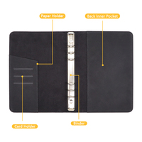 Couverture de carnet en cuir PU personnalisée A5 pour étudiants Journal Agenda Promotionnel Reliure à feuilles mobiles vierge