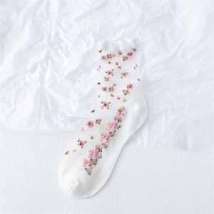 Chaussettes mi-mollet d'été pour femmes, motif floral, dentelle transparente, respirantes, fines, style coréen et japonais - Product Image 6