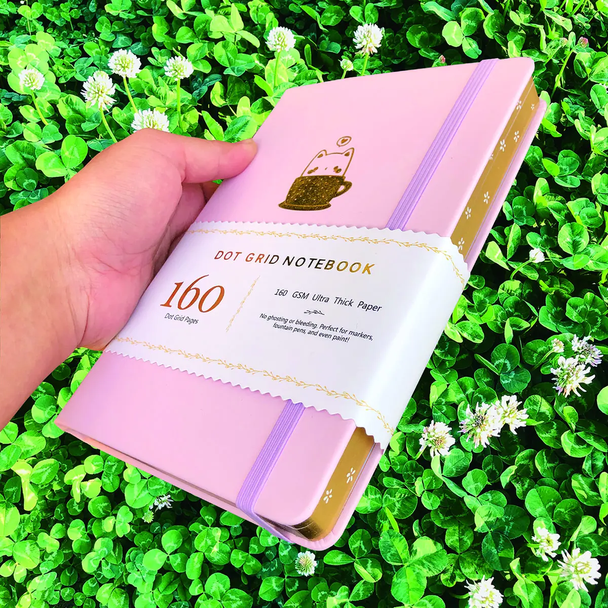 Diario punteggiato dei produttori di quaderni di bambù su misura dei quaderni di progettazione del coniglio rosa in vendita
