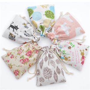 Sobres de tela de lino y algodón reciclables Midg, medicina herbaria china, bolsa de lino impresa con unidad de bolsillo de Bursa dulce, sellado de solapa - Product Image 2