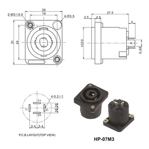Speakon kết nối 4 cực Speakon ổ cắm nữ bảng điều khiển gắn kết nối - Product Image 5