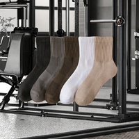 Chaussettes de sport pour hommes en coton épais, chaudes pour l'hiver, absorbant la transpiration, compression, douces, en tissu éponge, blanches, décontractées