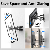 Dudukan TV Putar 600x400mm VESA dengan Kemiringan yang Dapat Disesuaikan (+6/-12) dan Lengan Ayun yang Dapat Diperpanjang