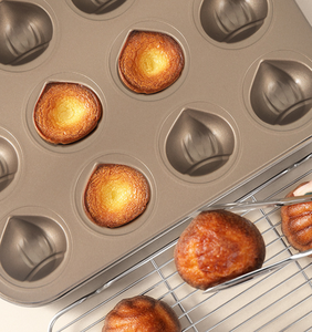 Bơ bánh gạo & <span class=keywords><strong>Madeleine</strong></span> Khuôn nướng khay thép carbon không dính dễ dàng làm sạch 6/9/12 kích cỡ - Product Image 4