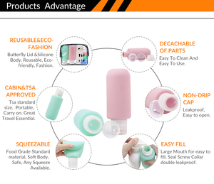 Custom Logo 200ml Food Grade Silicone Travel Bottle Leakproof Refillable Shampoo Lotion Squeeze Bottle BPA Free OEM ODM - Product Image 6