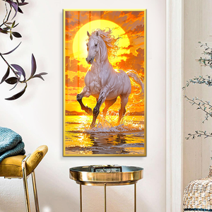 Pittura <span class=keywords><strong>di</strong></span> cristallo <span class=keywords><strong>di</strong></span> nudo indiano dio cavallo per la decorazione per la casa arte moderna - Product Image 2