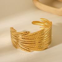 Bracelet de mode réglable en acier inoxydable PVD plaqué or 18 carats pour femme Bracelet personnalisable pour bijoux de conscience de style
