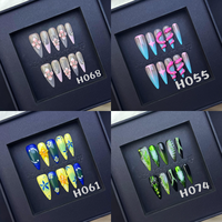 Fabrieksdirecte verkoop Europese Punk Cool 10 stuks 3D Stiletto Spicy Girl draagbare opzetnagels handgemaakt