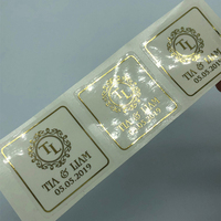 Fabricant Personnalisé Auto-Adhésif Impression Géométrique Sécurité Or Argent Feuille De Marquage À Chaud Transparente transparente Autocollant Étiquette