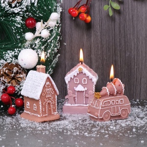 Molde de Silicona 3D para Velas con Forma de Camión Transportando Árboles de Navidad, Hermoso Molde de Jabón con Forma de Chimenea para Decoración Navideña y del Hogar - Product Image 4