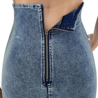 Mini-jupes en jean sexy à lacets, robes moulantes personnalisées pour femmes, fermeture éclair tendance, jupes courtes